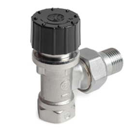 R401HDB Angle valve with thermostatic option and dynamic balancing (M30x1,5mm connection)