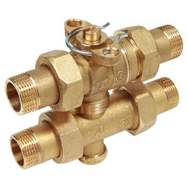 R278 3-way zone valve, male-male connections with tail pieces