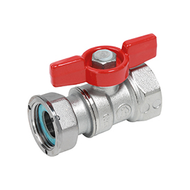 R251P Ball valve, female-female connections with nut and gasket, specific for meters connection